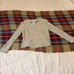 Loft textured knit zip jacket